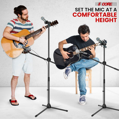 Tripod Microphone Boom Stand with 63-Inch Height, 31.5-Inch Arm, Two Clips and Six Color Options