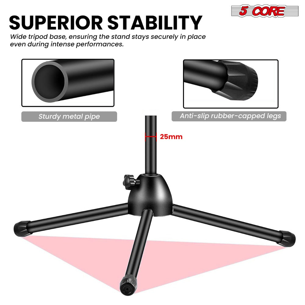 Tripod Microphone Boom Stand with 63-Inch Height, 31.5-Inch Arm, Two Clips and Six Color Options
