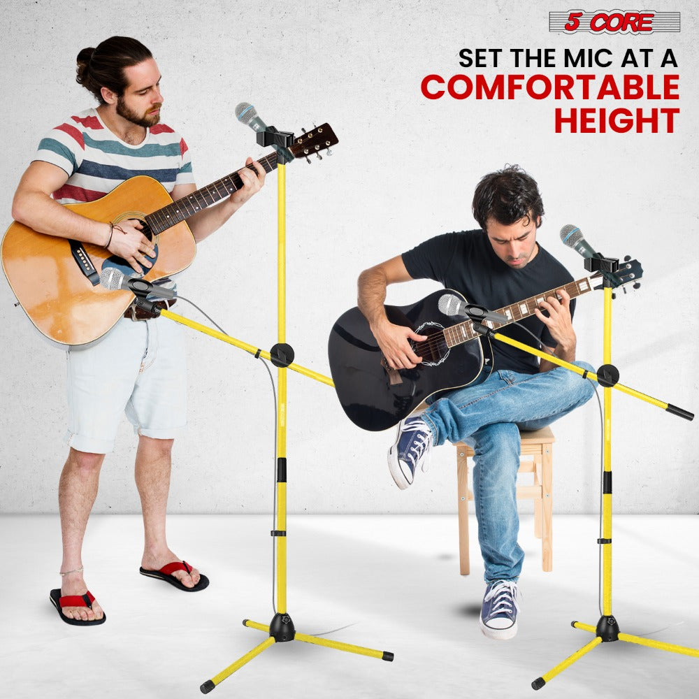 Tripod Microphone Boom Stand with 63-Inch Height, 31.5-Inch Arm, Two Clips and Six Color Options