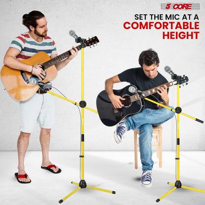Tripod Microphone Boom Stand with 63-Inch Height, 31.5-Inch Arm, Two Clips and Six Color Options