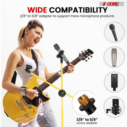 Tripod Microphone Boom Stand with 63-Inch Height, 31.5-Inch Arm, Two Clips and Six Color Options