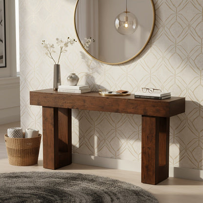 63-Inch Wood Console Table, Entryway Sofa Table for Work, Display, and Everyday Use detail image - detail view 3