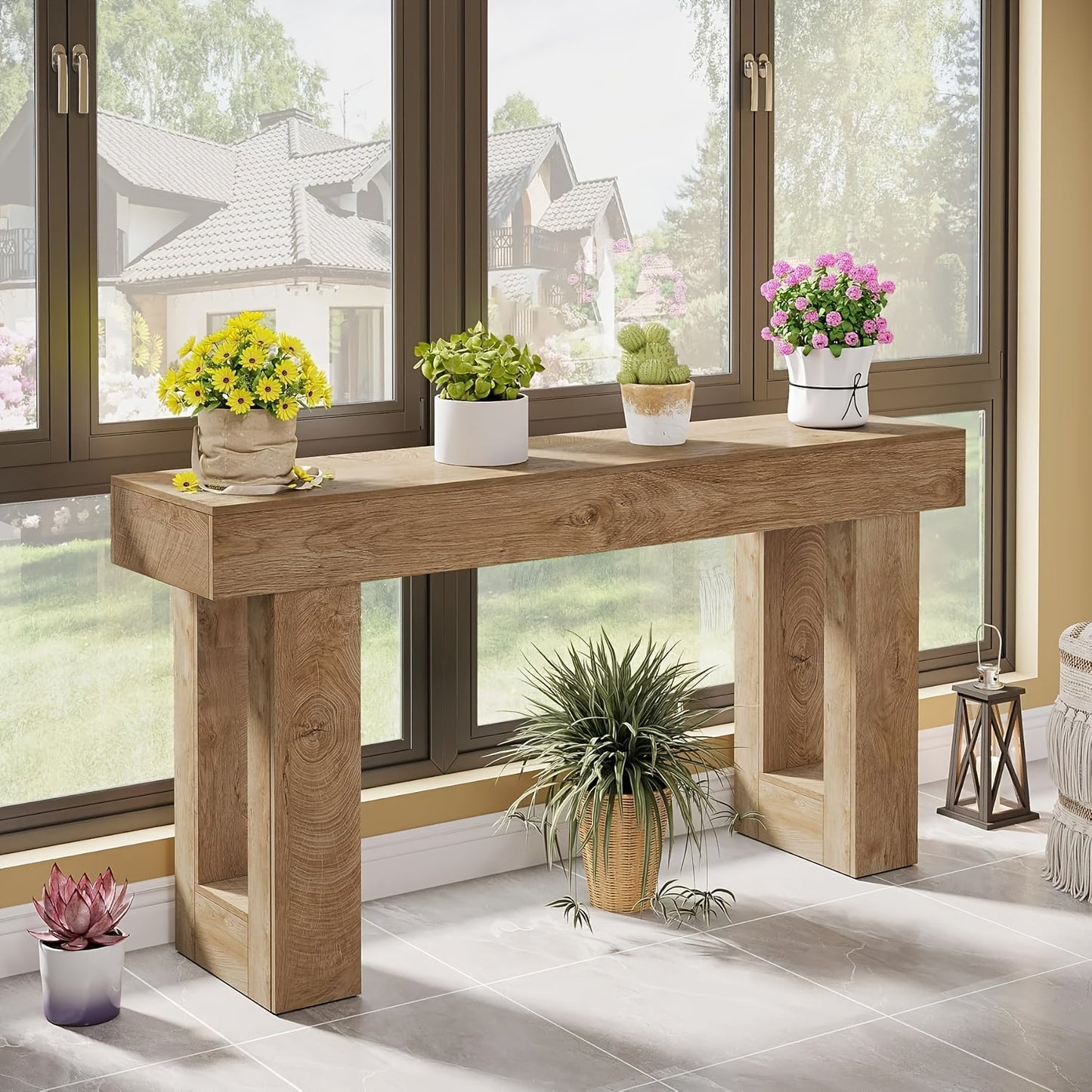 Console Table shown in the Natural option