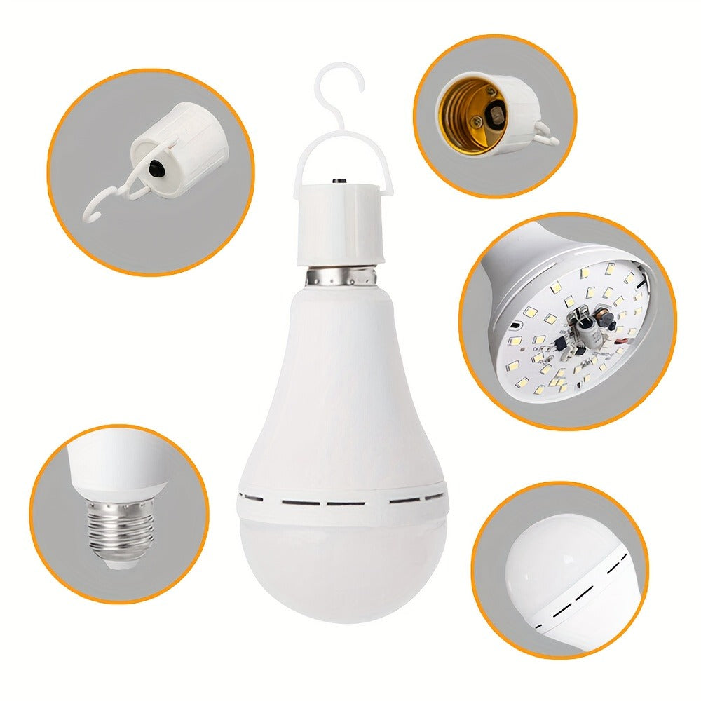 Emergency Light Bulb for Power Outages 2000mAh Rechargeable LED 6000K with Backup Battery, Auto-On Failure Detection