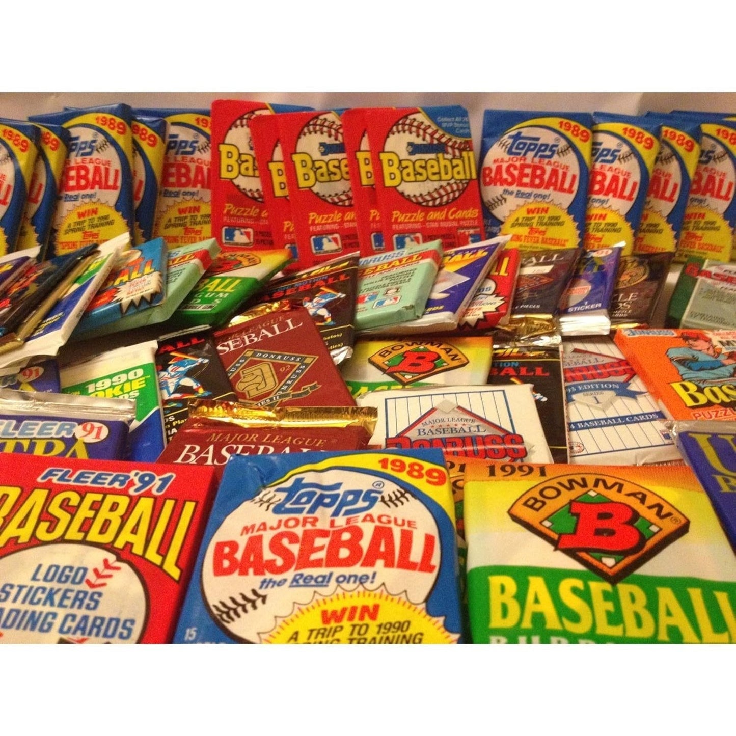 Vintage Baseball Card Sealed Pack Bundle, 3 Random Old Sealed Wax Packs, Retro Sports Card Lot for Collectors & Hobbyists