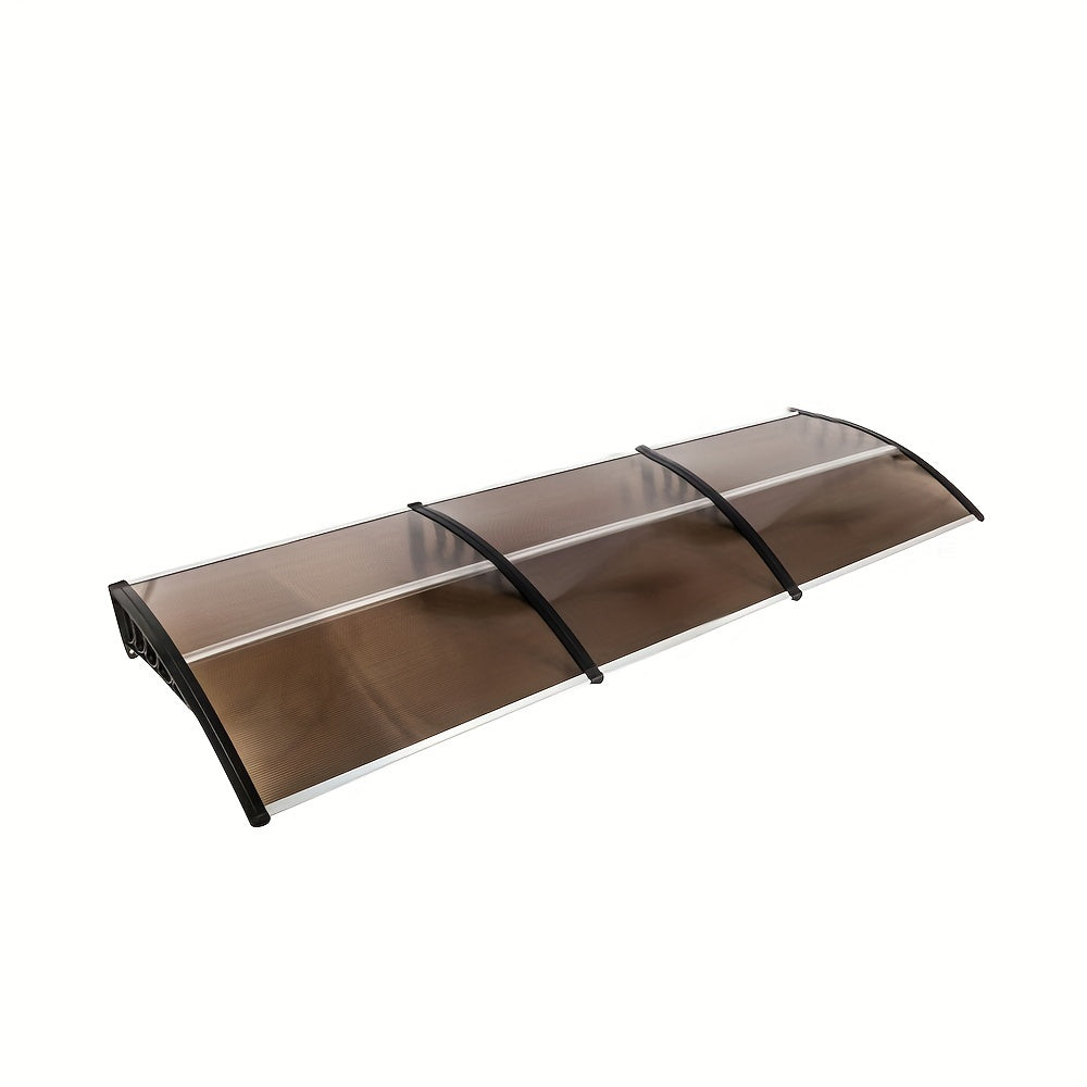 Door Window Awning Canopy 120x38 Inch Polycarbonate Rain Sun UV Snow Shield with Aluminum for Entryways, Bedrooms and Living Spaces