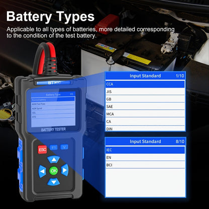 Car Battery Tester 12V 24V 20-2000 CCA Automotive Battery Load Tester and Alternator Tester for AGM GEL Lead-Acid Batteries Multi-Language
