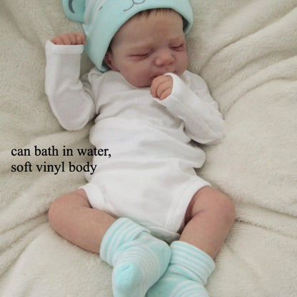 Sleeping Reborn Baby Doll 19 Inch Vinyl Body 3D Hand-Painted Skin Visible with the Listed Color, Size or Set Options for Everyday Use