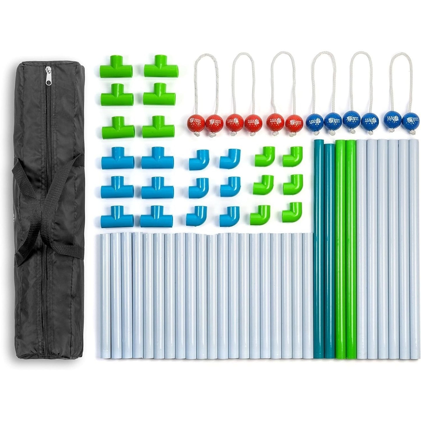 Premium PVC Ladder Toss Game Set with Bolos & Carrying Case – Heavy Duty 2.5mm PVC, Real Golf Ball Bolos, 38.5" Tall