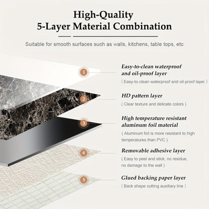 Marble Peel and Stick Wallpaper Roll – Oil-Proof Self-Adhesive Wall Contact Paper for Kitchen Backsplash Bathroom Countertop
