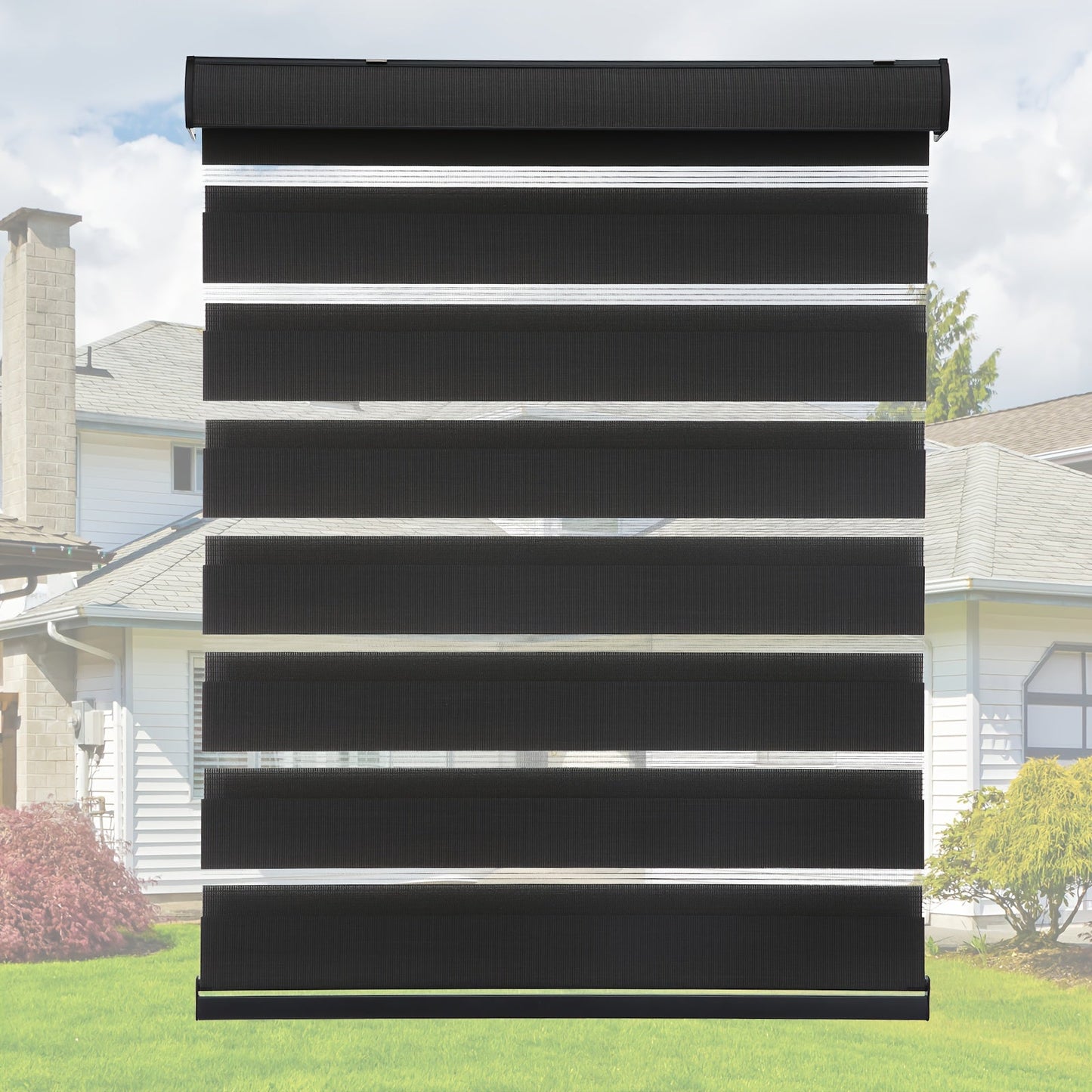 Cordless Zebra Blinds Double Layer Light Control Window Shades for Bedroom Living Room Office Easy Install Multiple Sizes