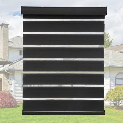 Cordless Zebra Blinds Double Layer Light Control Window Shades for Bedroom Living Room Office Easy Install Multiple Sizes