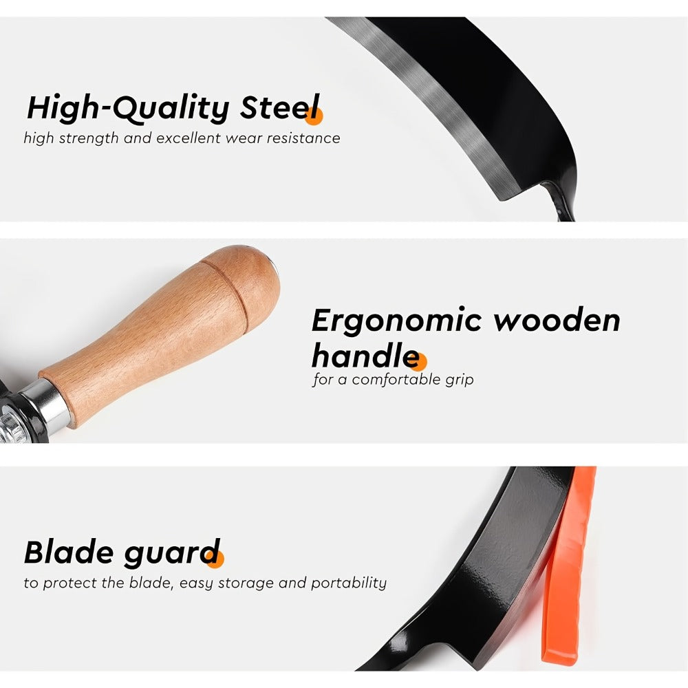 Draw Knife Woodworking Tool Curved, 5" 8" 10" Drawknife Debarking Shave Tool with Ergonomic Handle, Wood Bark Stripper for Timber Framing