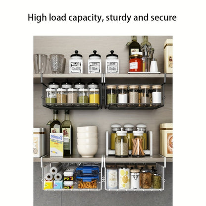 Wall Mount Foldable Storage Basket – Metal Organizer, Collapsible Space Saving for Kitchen Cabinet