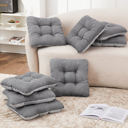 Memory Foam Chair Cushions 4/8 Pack, Non-Slip Seat Pads for Dining Chairs, Kitchen, Office & Patio – Indoor Outdoor Chair Pads M/L Size