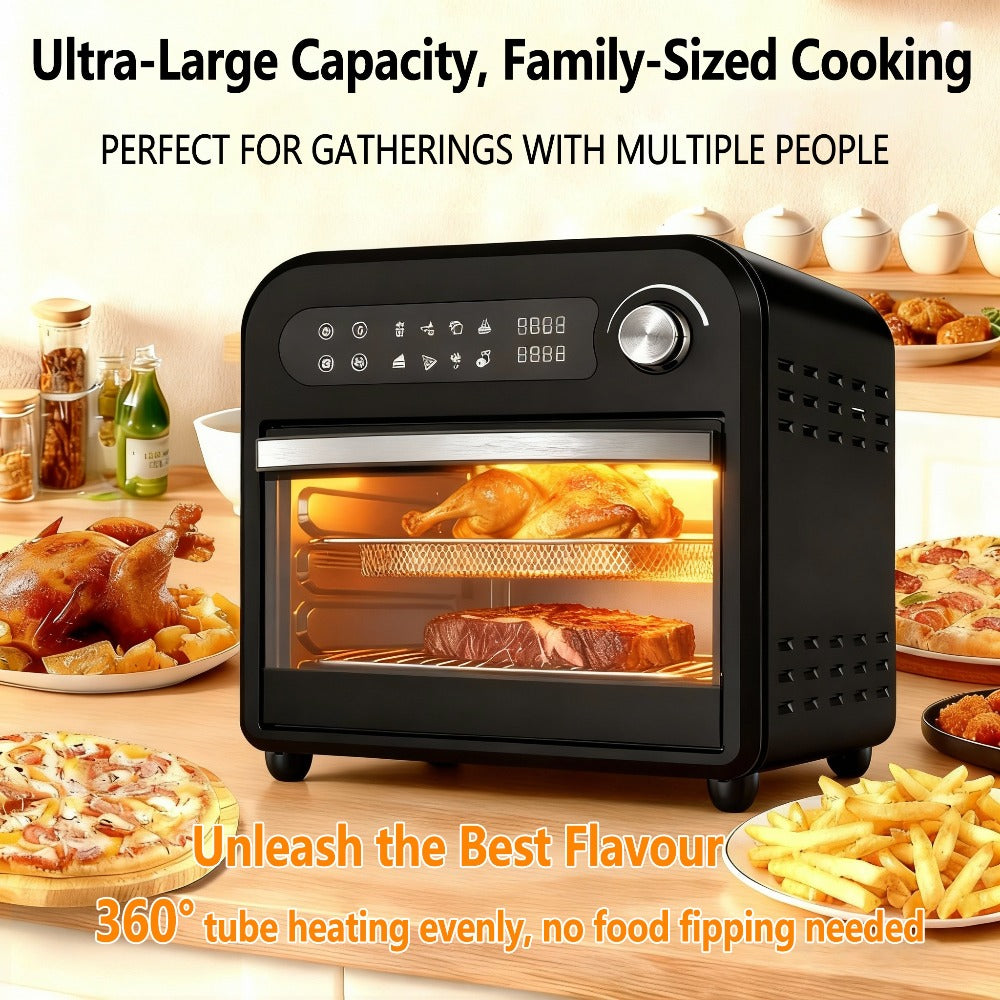 Air Fryer Toaster Oven Combo 15QT Extra Large, 360° Convection, LED Digital Display, Precise Temperature Control