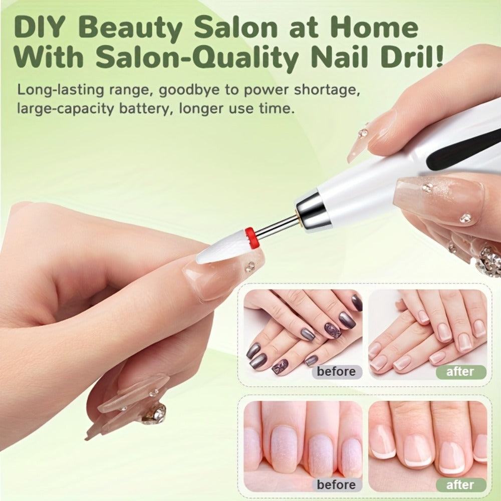 Electric Nail Drill Kit 12 Bits & Stand, 20000RPM Professional Nail File for Gel Polish Removal, Acrylic