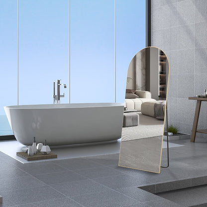 Full Length Mirror Floor Mirror with Stand, Aluminum Alloy Frame Full Body Mirror, Standing Hanging or Leaning Against Wall for Bedroom
