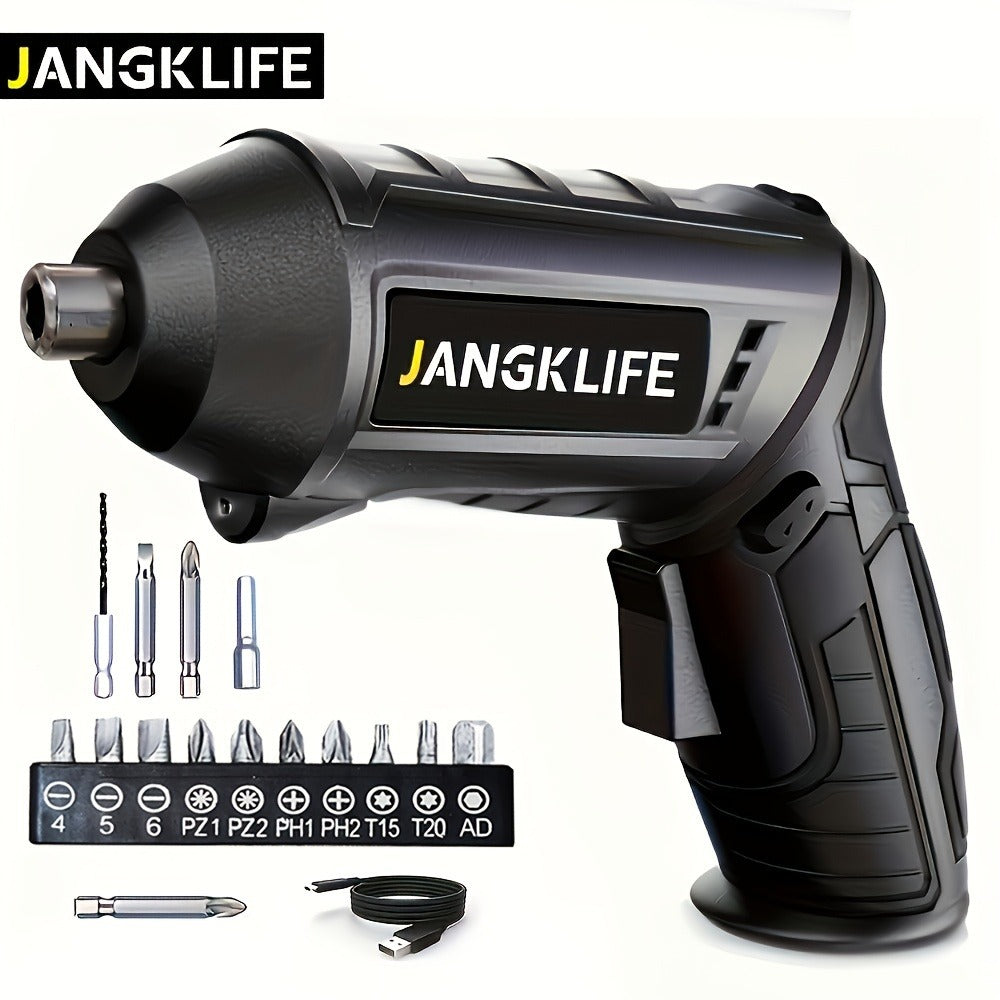 Electric Screwdriver Set 16pcs, 90° Rotatable Foldable Cordless Screwdriver Kit with 1200mAh Rechargeable Battery & Bits