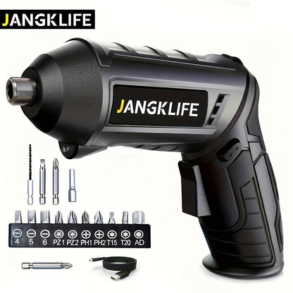Electric Screwdriver Set 16pcs, 90° Rotatable Foldable Cordless Screwdriver Kit with 1200mAh Rechargeable Battery & Bits