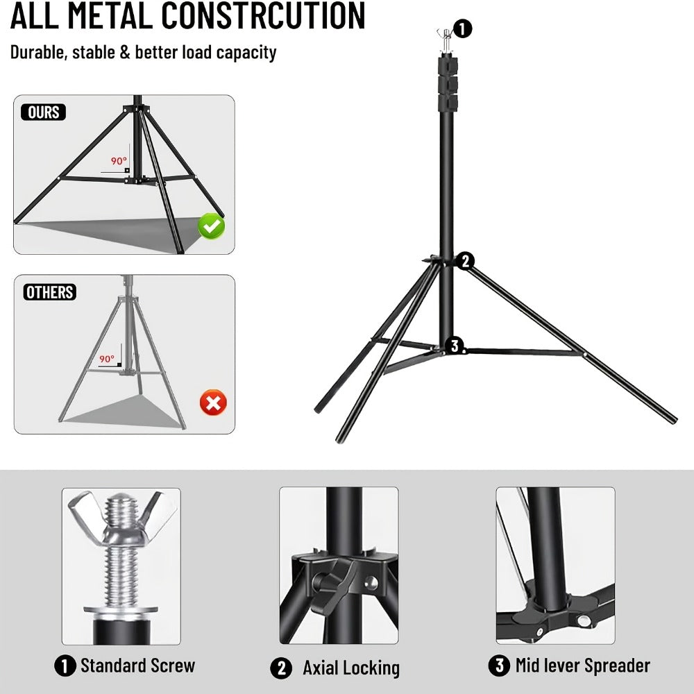 Green Screen Backdrop with Stand Kit 10x10Ft Chroma Key Background 7.5x10Ft Portable Stand with Carrying Bag 4 Clamps for Photoshoot