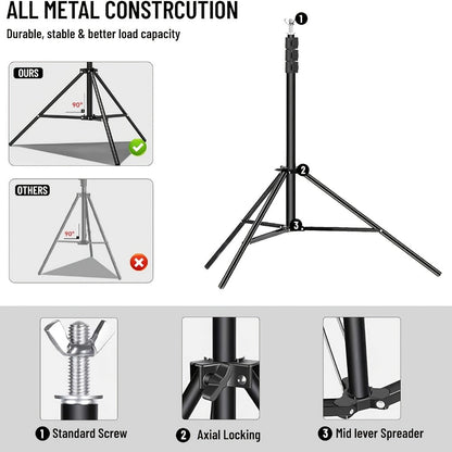 Green Screen Backdrop with Stand Kit 10x10Ft Chroma Key Background 7.5x10Ft Portable Stand with Carrying Bag 4 Clamps for Photoshoot