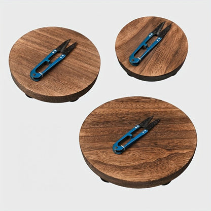 Wooden Display Risers Set of 3 – Rustic Farmhouse Cake Stand Pedestals for Kitchen Counter, Home Decor, Christmas & Holiday Table