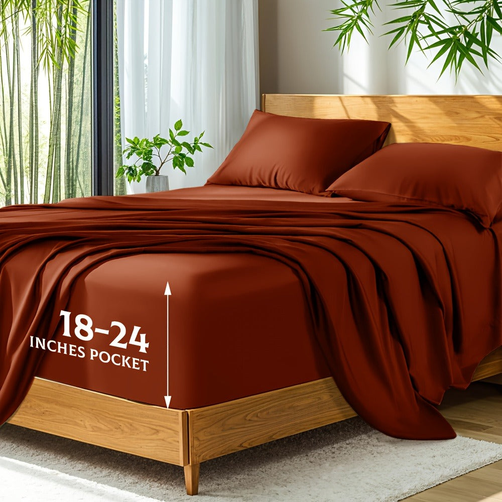 Bamboo Bed Sheets Set Twin Full Queen King for Entryways, Bedrooms and Living Spaces, with the Listed Configuration