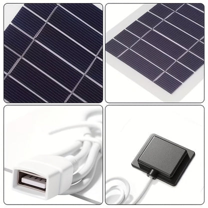 Solar Panel Phone Charger USB – Flexible Photovoltaic Outdoor Charging Panel with USB Cable, Portable Solar Power Generator for Camping, RV
