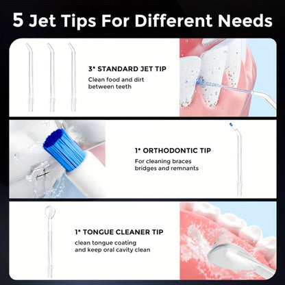 Water Flosser Electric Oral Irrigator 9 Replaceable Nozzles 350mL Tank 20-Day Battery 360° for an Everyday Personal Care Routine