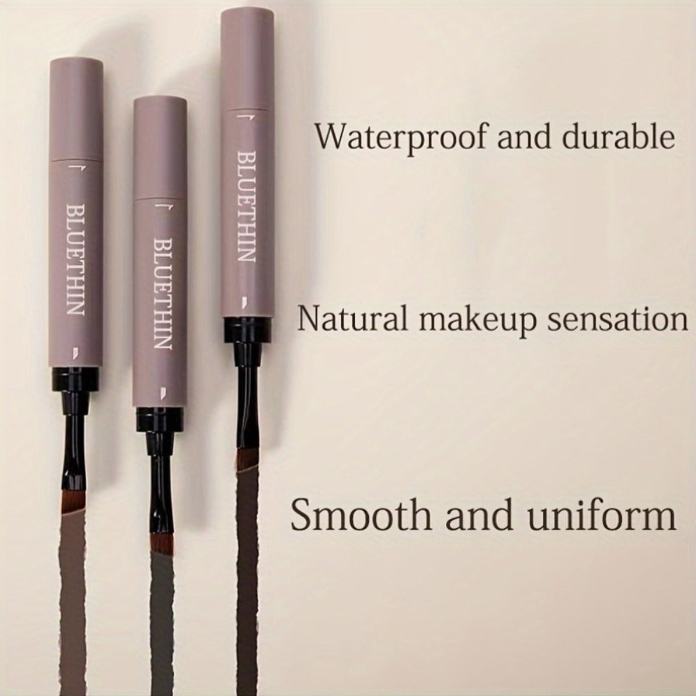 Waterproof Eyebrow Pencil Dual Ended with Angled Tip Flat Tip & Spoolie Brush Smudge Proof Long Lasting Brow Definer for Women Gray Black
