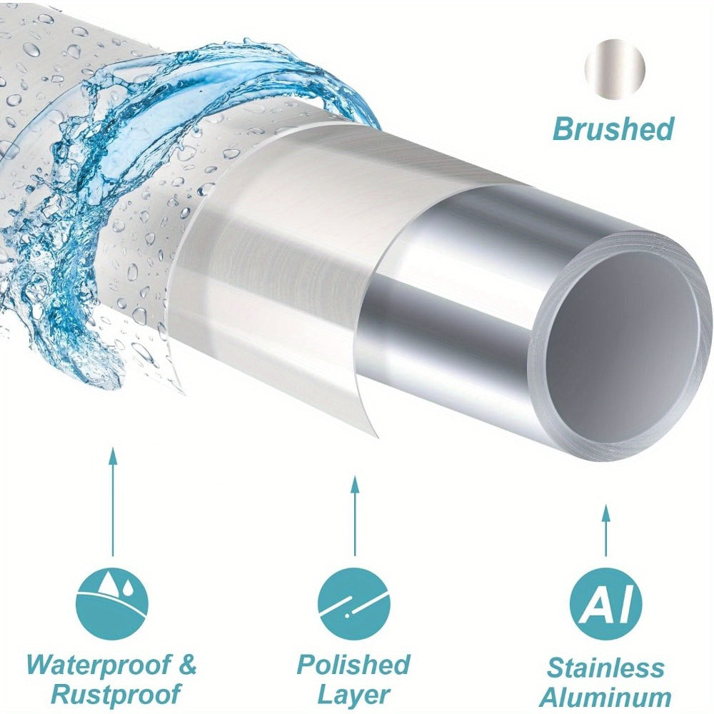 Curved Shower Curtain Rod Adjustable 43-72 Inch - Aluminum Tension Mount No Drilling Extra Space Shower Rod for Bathtub Stall