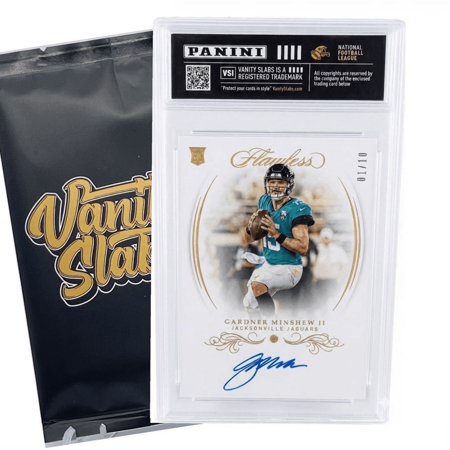 Sports Trading Cards, Football Vanity Slab with Red Label or Two-Slab Options for Display Collections
