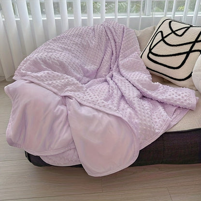 Cooling Blanket for Summer – Breathable Lightweight Throw with Soundwave Embossed Striped Design, 100% Polyester Machine Washable Blanket