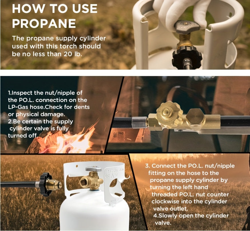 Propane Weed Torch, Flame Weeder Ice Melter Outdoor Roof Driveway for Garden, Patio and Yard Use