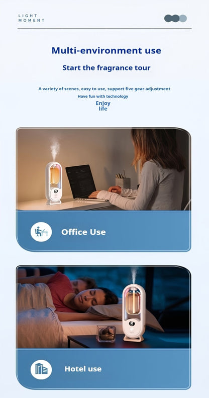 Aromatherapy Diffuser with Essential Oils Included, 4.06oz Cute Portable Aroma Diffuser with LED Light for Office