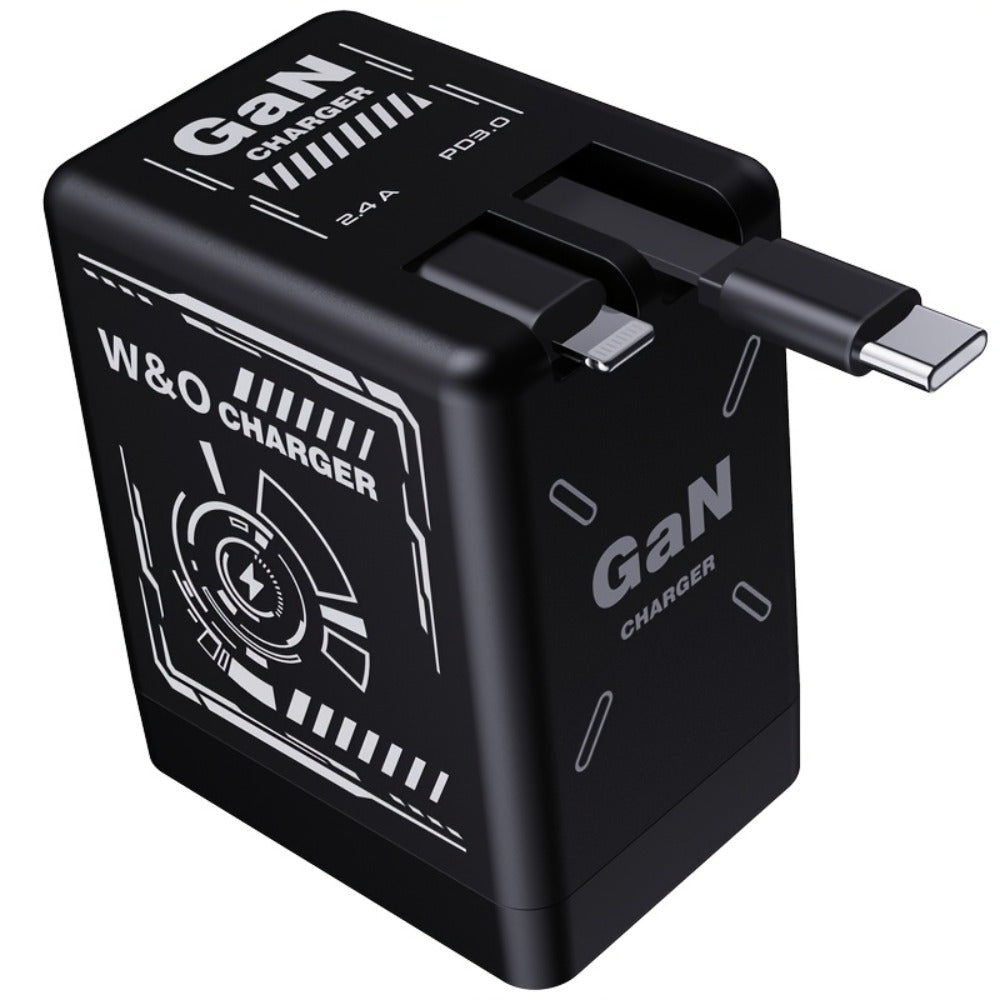 GaN Wall Charger 120W Fast with Retractable Built-In Cable & Foldable Plug for an Everyday Personal Care Routine
