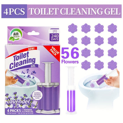 Toilet Cleaning Gel Stamp with Dispenser, Toilet Bowl Freshener & Cleaner Gel Stamps Scale & Toilet Ring