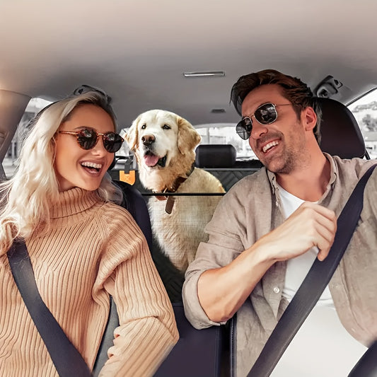 Dog Back Seat Extender with Hard Bottom – Heavy Duty Car Seat Cover for Dogs Supports 400 lbs, Waterproof Backseat Hammock Bed for SUVs