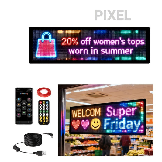 Programmable LED Sign Flexible Matrix Display Screen 5V App & Remote Control - Scrolling Text for an Everyday Personal Care Routine