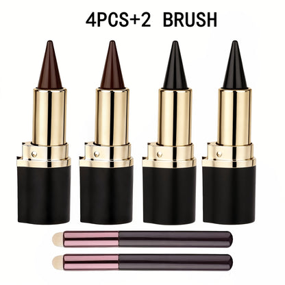 Cone-Tip Gel Eyeliner Stick Set in Brown, Black or Mixed Two- and Four-Piece Packs with Brushes