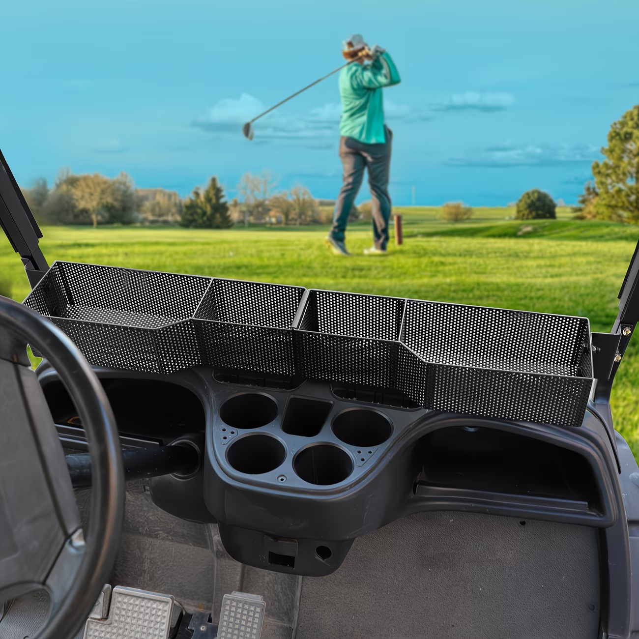 Golf Cart Storage Tray Organizer Front Inner Basket – Compatible with Yamaha G29 Drive & Drive 2 Models, Upgraded Larger Compartments