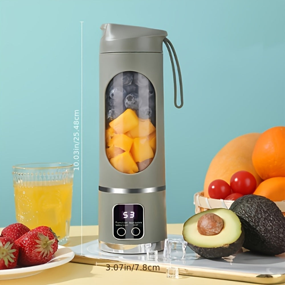 Portable USB Rechargeable Blender with LED Display, 15oz Personal Smoothie Blender for Shakes, Milkshakes & Fresh Juice