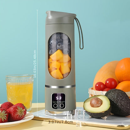 Portable USB Rechargeable Blender with LED Display, 15oz Personal Smoothie Blender for Shakes, Milkshakes & Fresh Juice