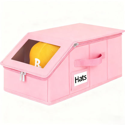 Hat Storage Box for Baseball Caps – Stackable Cap Organizer for Closet, Holds Up to 30 Caps, Freestanding Hat Boxes for Women & Men | 1pc