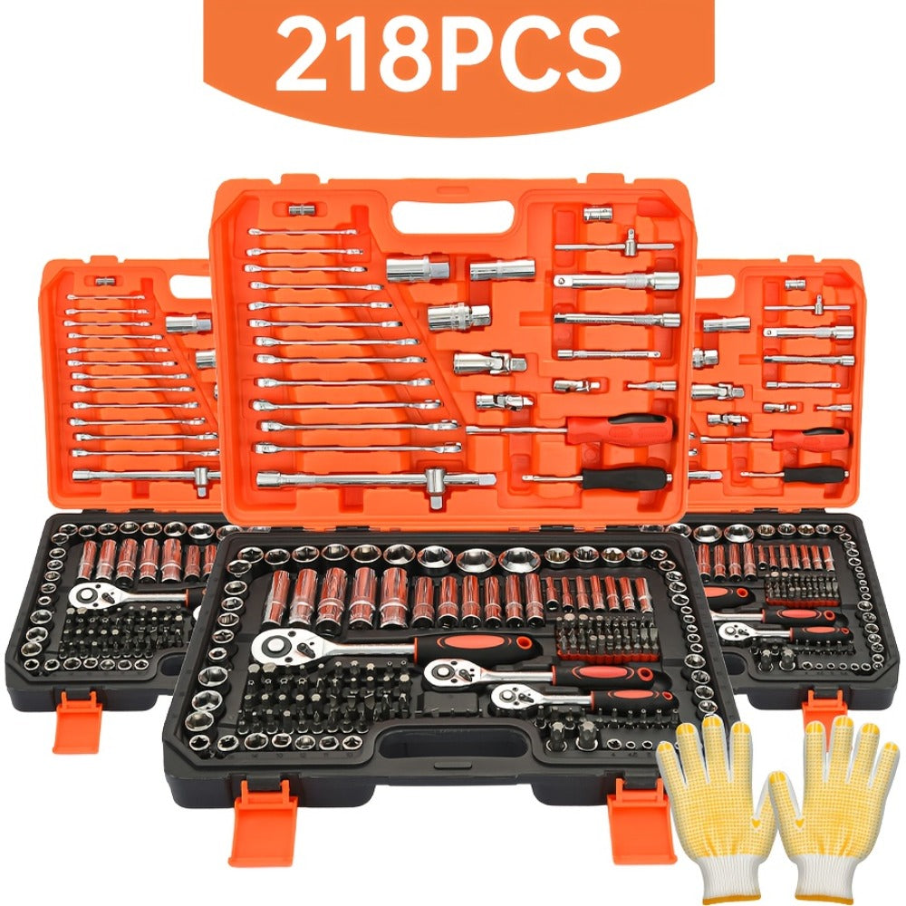 Ratchet Socket Wrench Set with Handle – 50/53/96/123/218/999PCS | 3/8" Drive CR-V Steel | Metric & Imperial Sizes | Car Maintenance