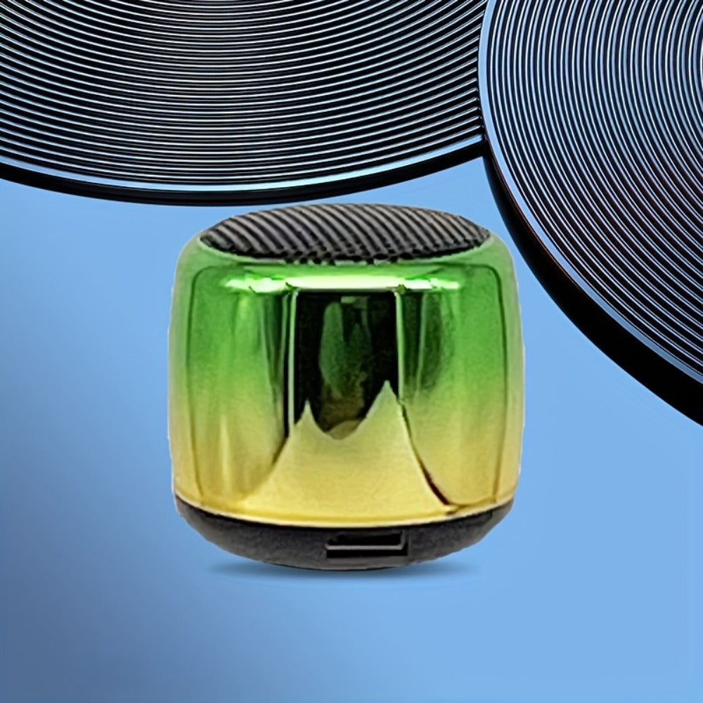 Thumb-Sized Mini Wireless Bluetooth Speaker with Built-In Mic, TWS Pairing, 360° Stereo Surround Sound