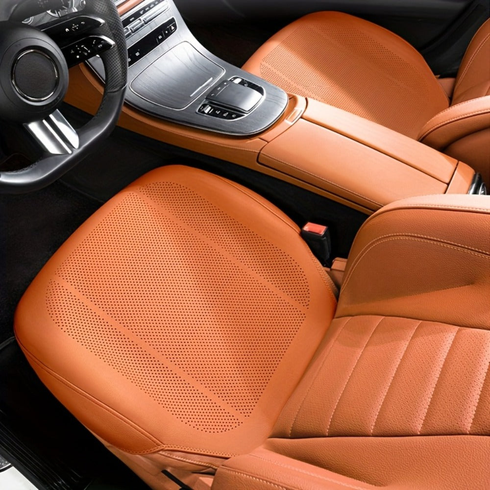 Perforated Car Seat Cushion Single Pad with 45 x 55cm Size and Black, White, Orange or Brown Color Options
