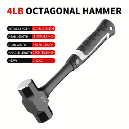 Octagonal Hammer 2/3/, Handle, Professional Masonry & Demolition Sledge Hammer for Stone, Concrete