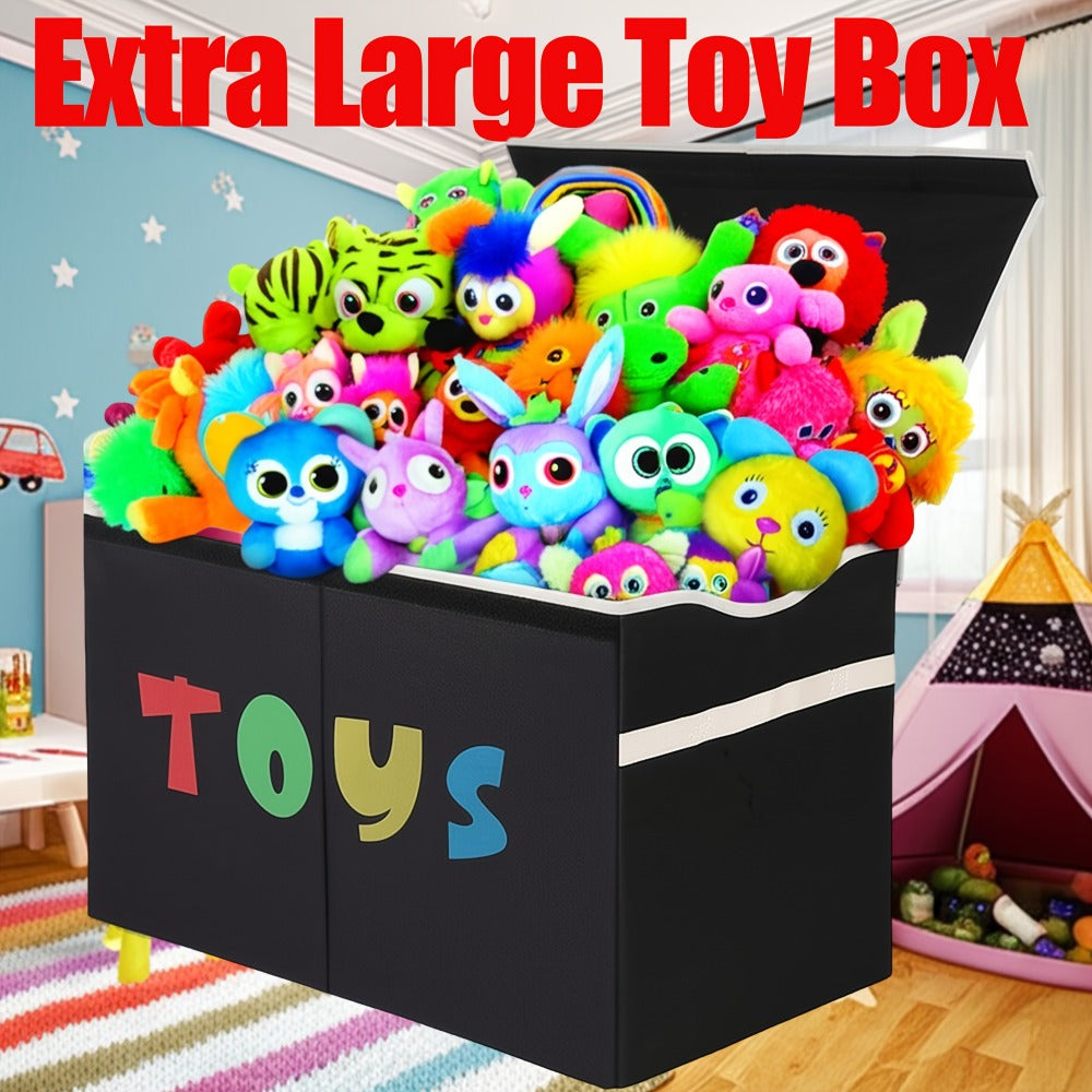 Extra Large Collapsible Kids Storage Chest with Lid, 31.7 Gal Toy Box Organizer Bins for Boys Girls Bedroom Nursery Living Room